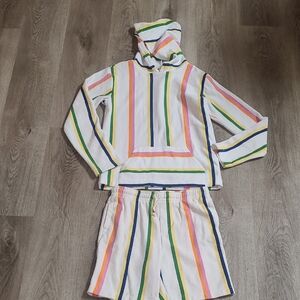 Janie and Jack Multicolor Striped Kids Swim Pajama Set